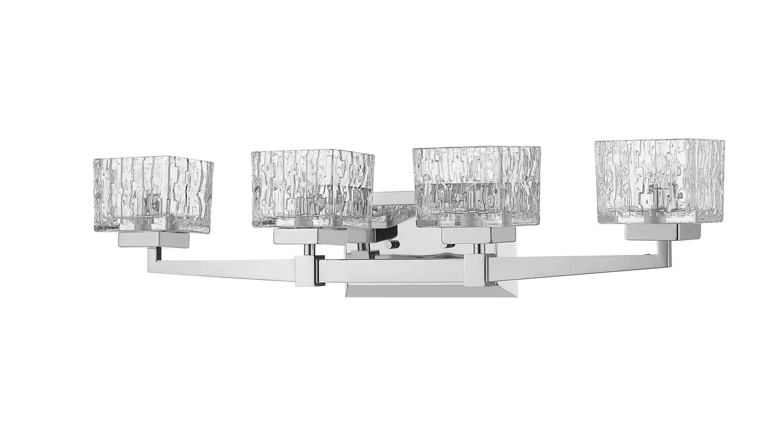 Z-Lite Rubicon 4 Light 30 Wide Vanity Light with Textured Glass Shades