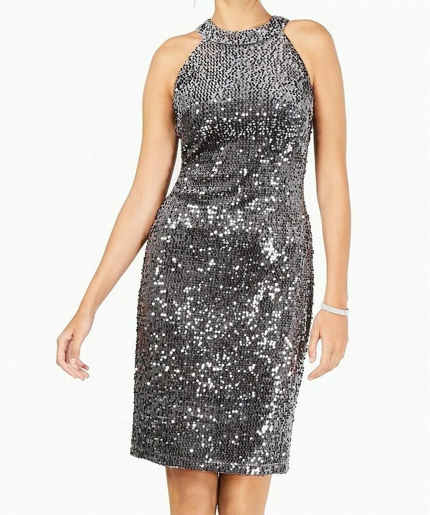 Nightway Womens Velvet Cocktail Sheath Dress, Size 10