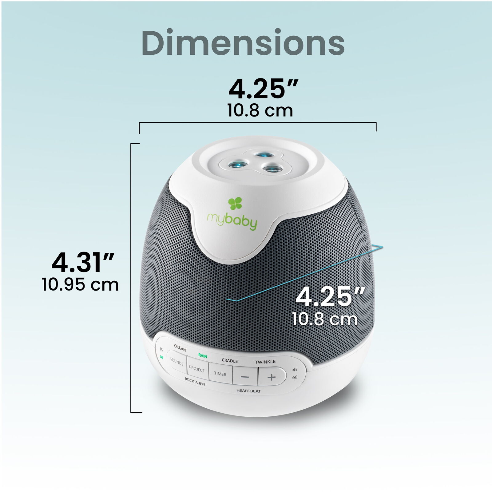 Homedics My Baby Sound Machine - 6 Sounds, Lullabies, Image Projector, Auto-off