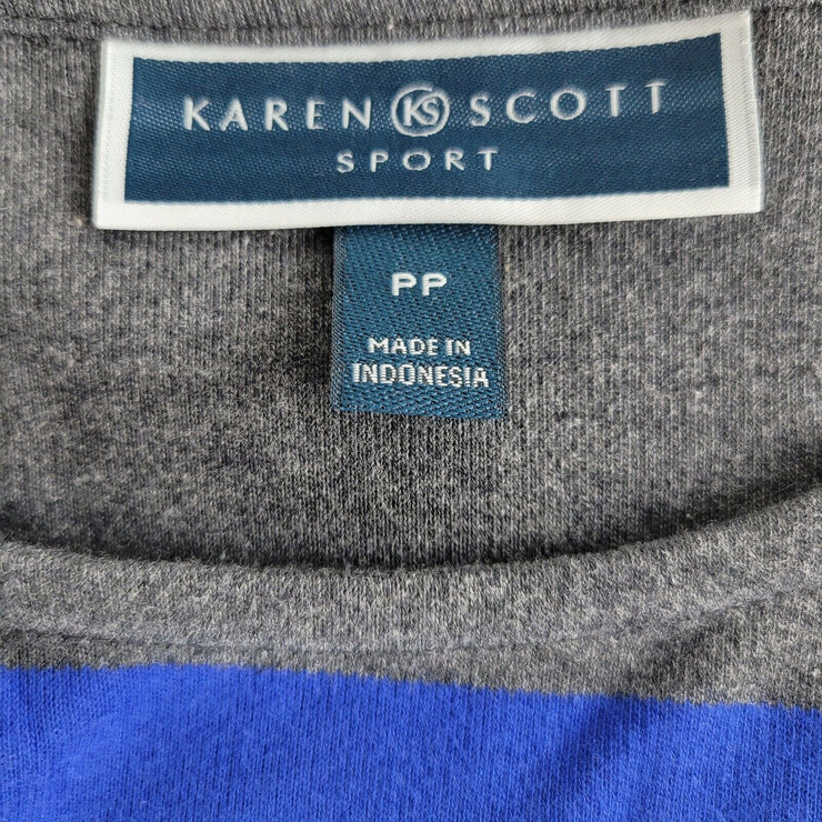 Karen Scott Petite Serena Striped Pocket Top, Size PP