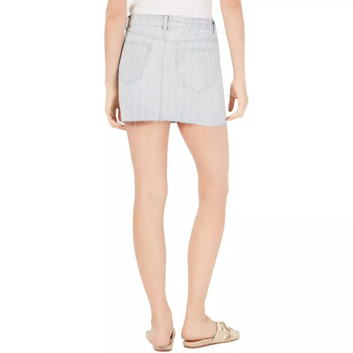 Vanilla Star Juniors Striped Denim Mini Skirt Size 15