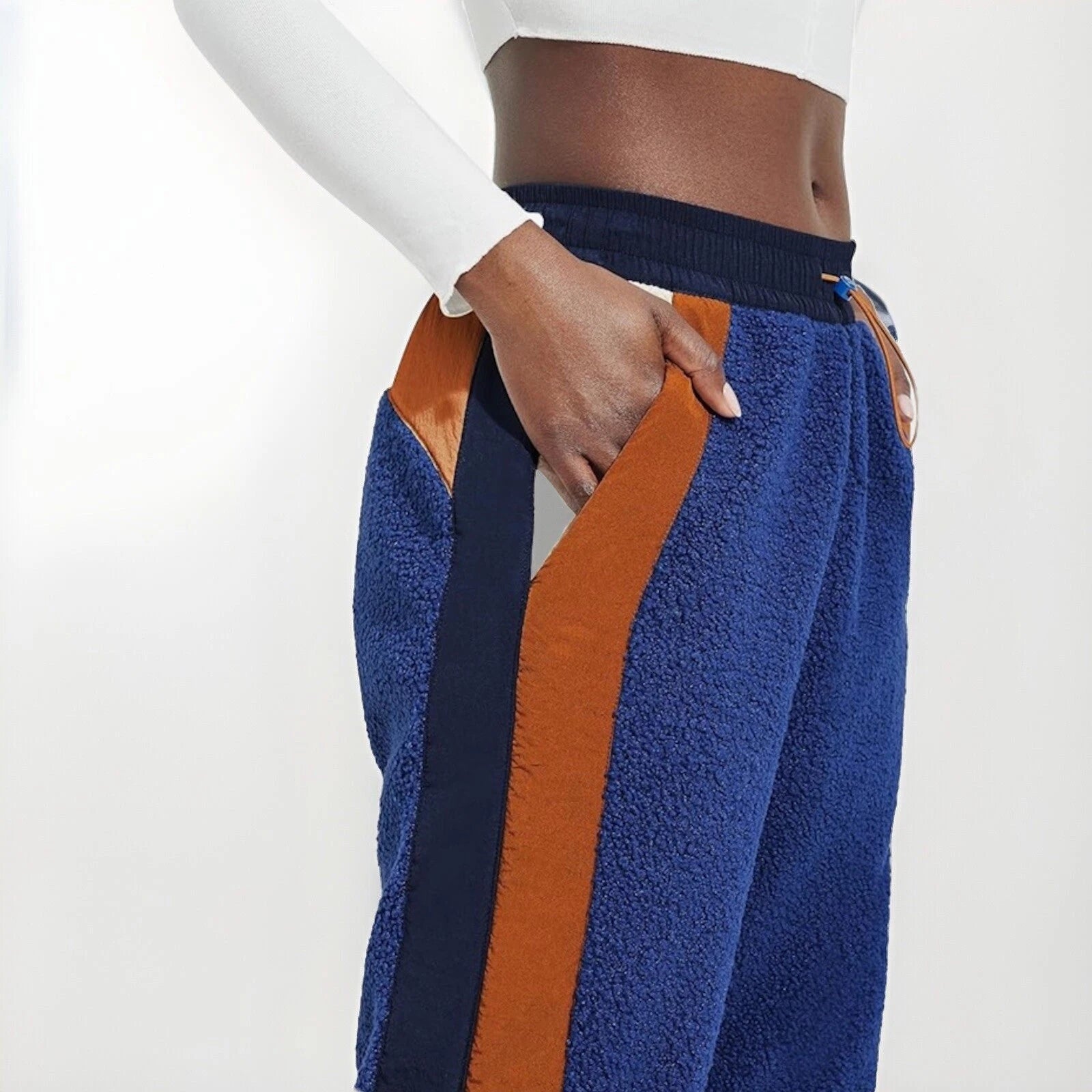 UGG Womens Kieren UGGfluff / Nylon Pant Fleece/Nylon Pants in Night Sky/Hardwood, Size