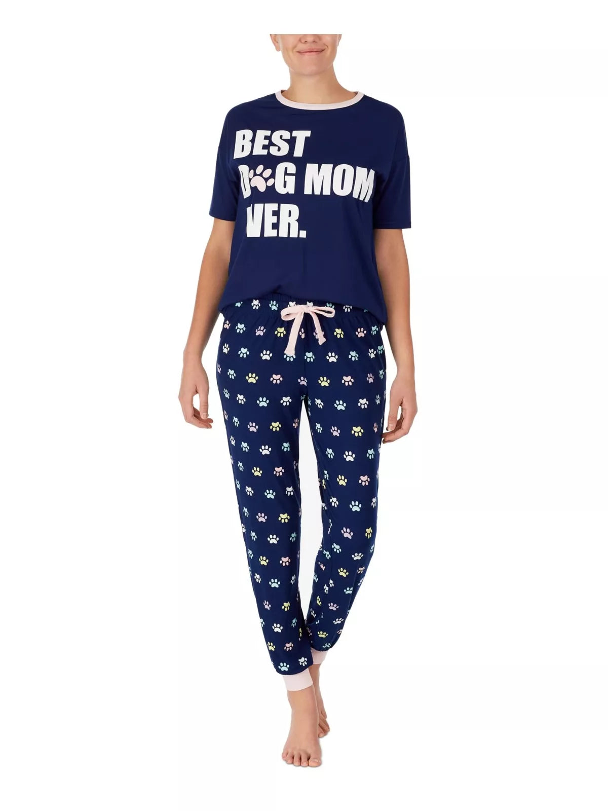 French Jenny Dog Mom T-Shirt & Jogger Pants Pajama Set, Medium