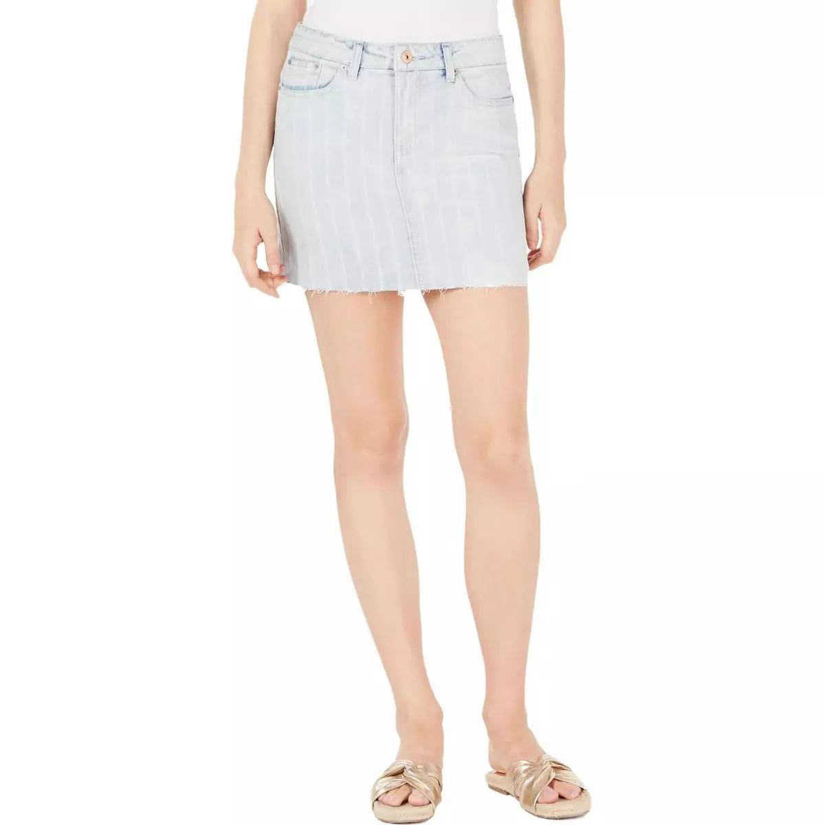 Vanilla Star Juniors Striped Denim Mini Skirt Size 15