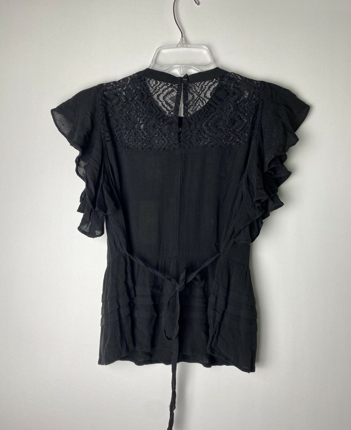 American Rag Juniors Lace-Trimmed Flutter-Sleeve Top, Size XXL