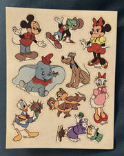 vintage walt disney characters sticker sheet