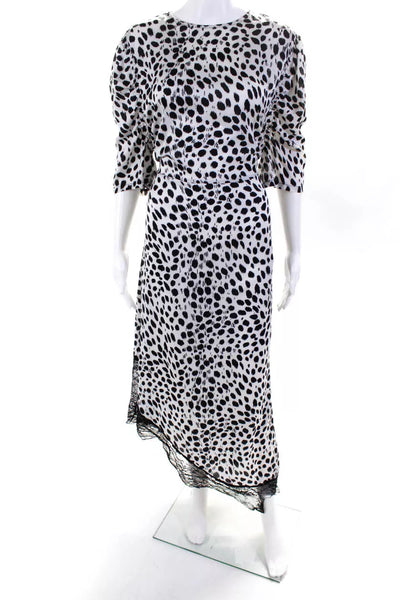 Lost Ink Plus Lace-Trim Animal-Print Dress