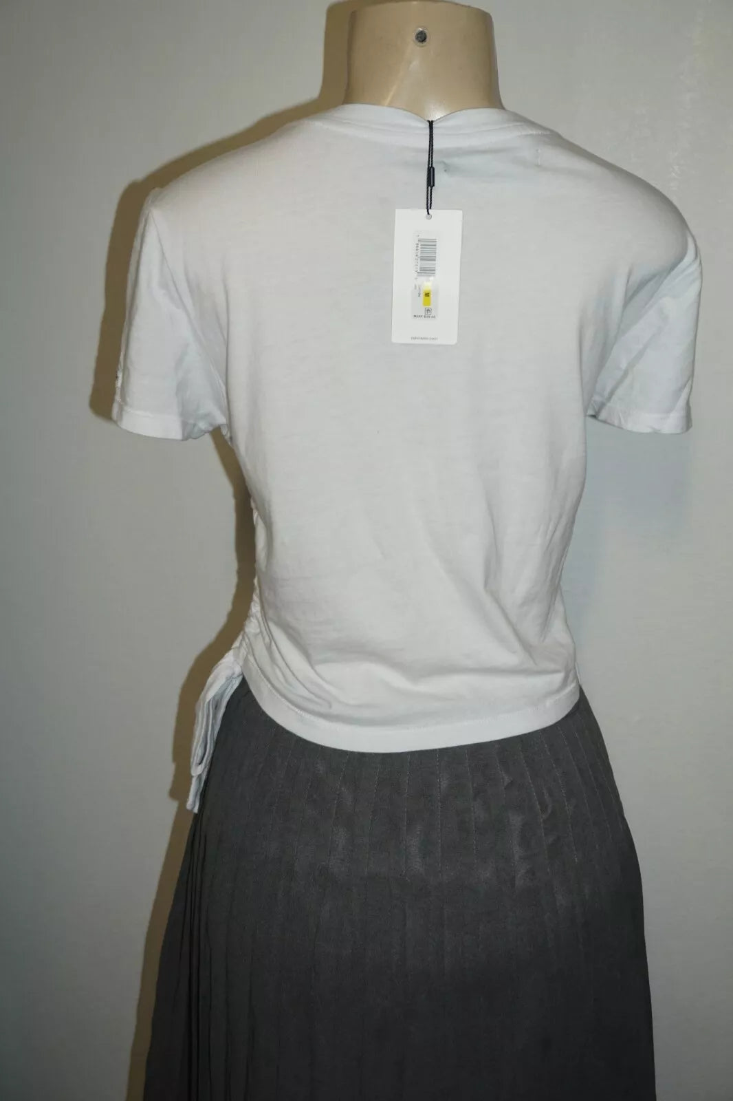 Calvin Klein Jeans Cotton Ruched Side-Tie T-Shirt, Size XL