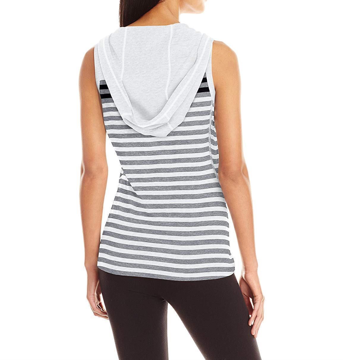 Calvin Klein Performance Hooded Striped Tank Top, Size Small