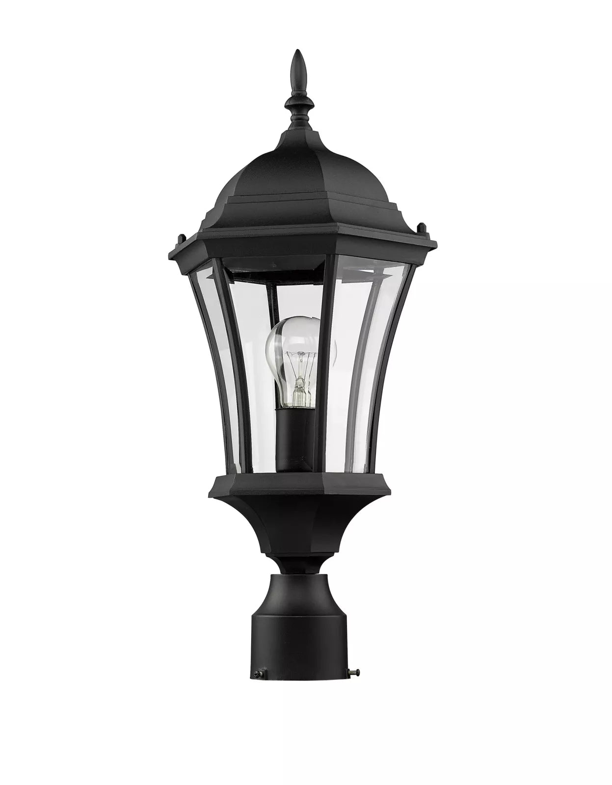 Z-Lite 522PHM-BK Wakefield Outdoor Post Light with Aluminum Frame, Black Finish