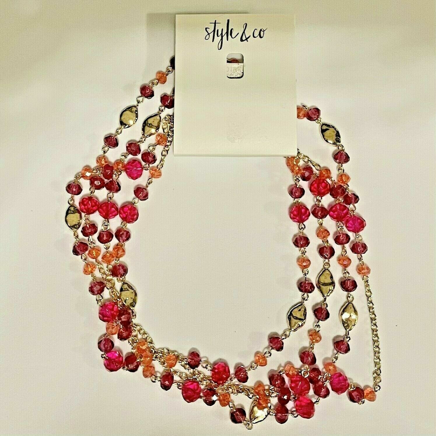 Style and Co Beaded Strand Necklace