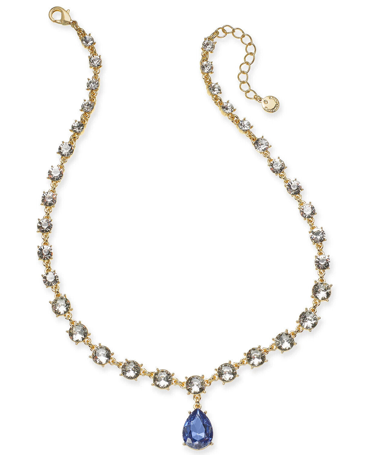 Charter Club Crystal and Stone Teardrop Lariat Necklace, 17 + 2 Extender