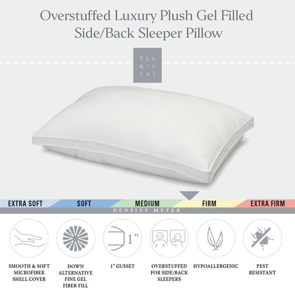 Ella Jayne Gusseted Firm Plush Down Alternative Side/Back Sleeper Pillow