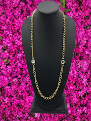 Charter Club Crystal and Large Link 36inches Strand Necklace