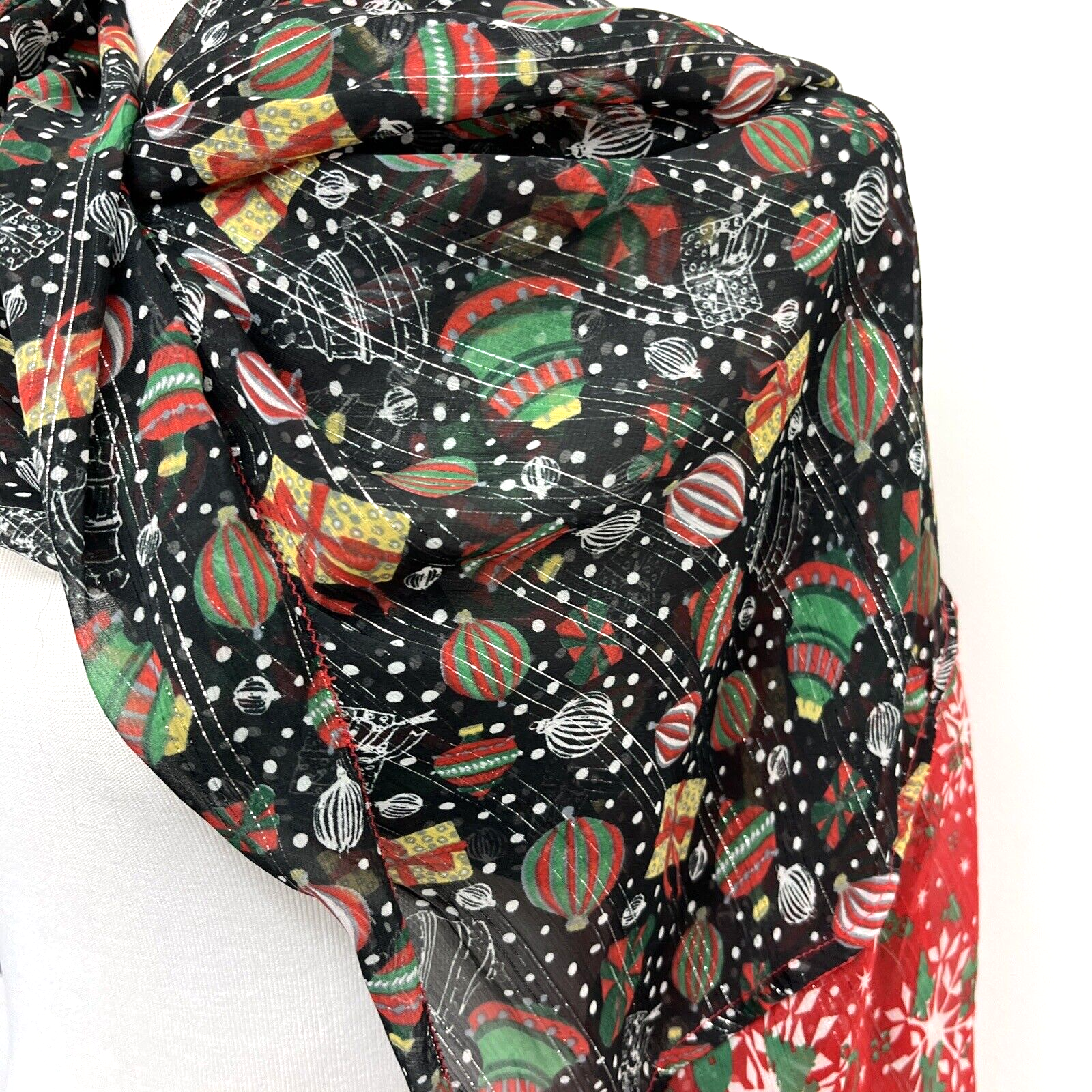 Cejon Festive Printed Oversized Chiffon Scarf