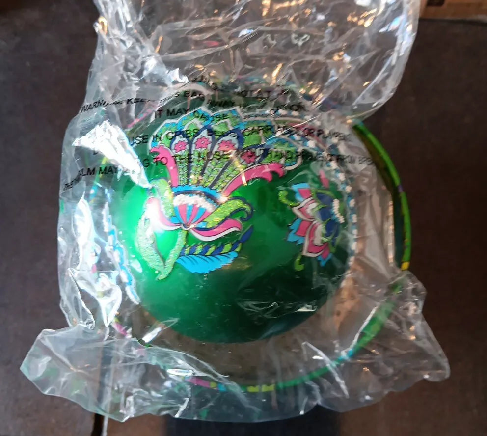 Vera Bradley 2014 Green Emerald Paisley Christmas Ball Ornament