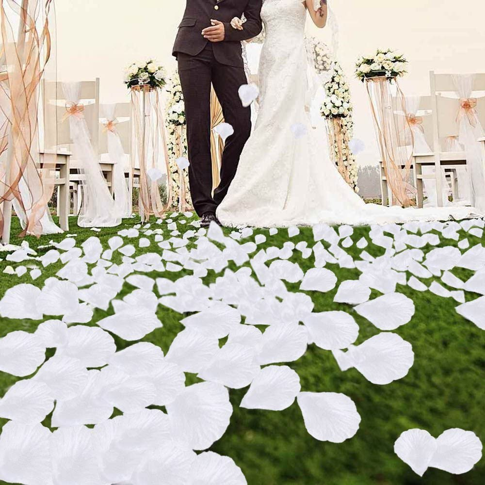 3000 Pieces White Rose Petals Artificial Flower Petals Silk Rose Petals