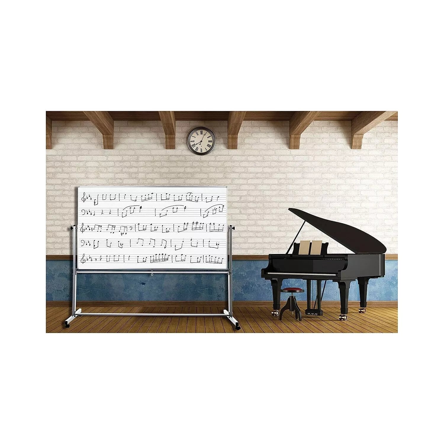 Luxor Mobile Double Sided Music Dry-Erase Whiteboard 72 x 48 (MB7248MM)