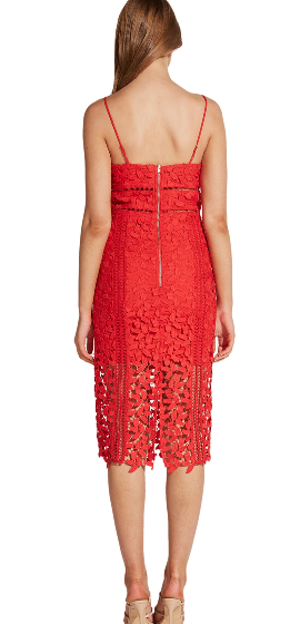 Bardot Womens Roxy Lace Party Cocktail Dress,Size 8/Red