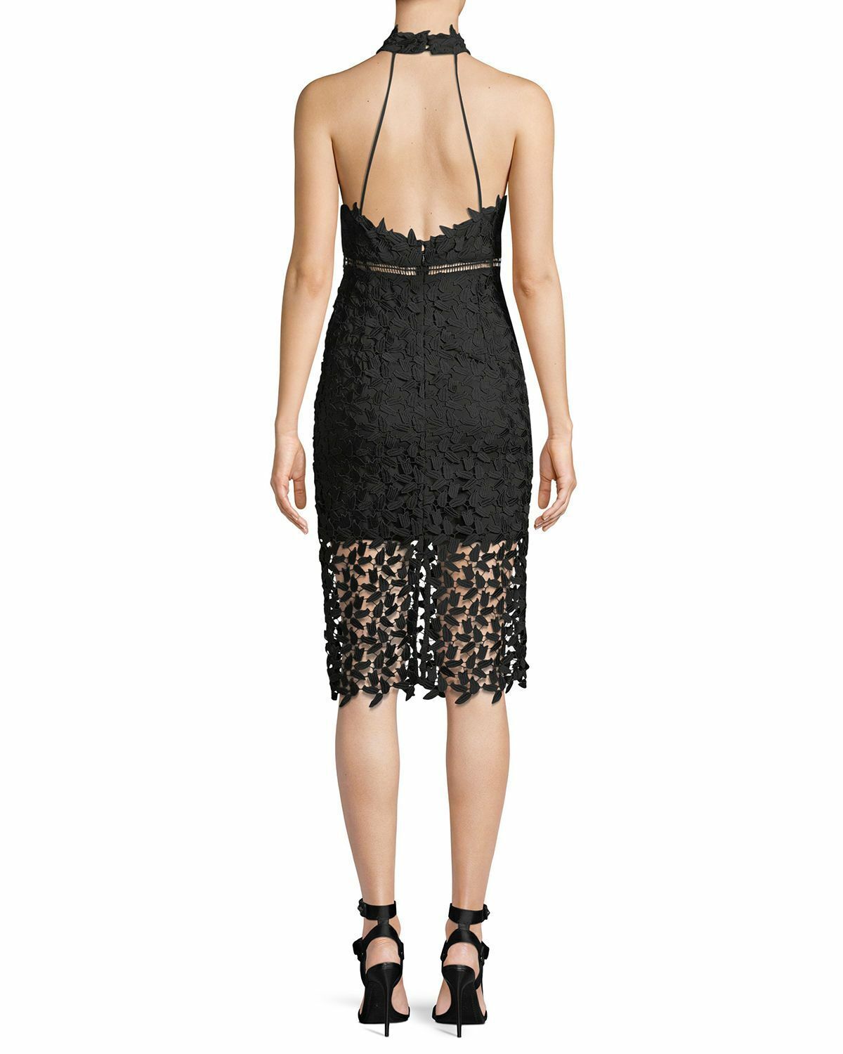 Bardot Gemma Halter Lace Sheath Dress, Size 6