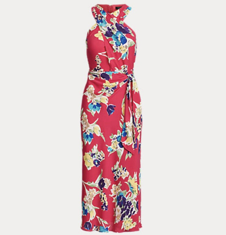Lauren Ralph Lauren Womens Floral Halter Maxi Dress