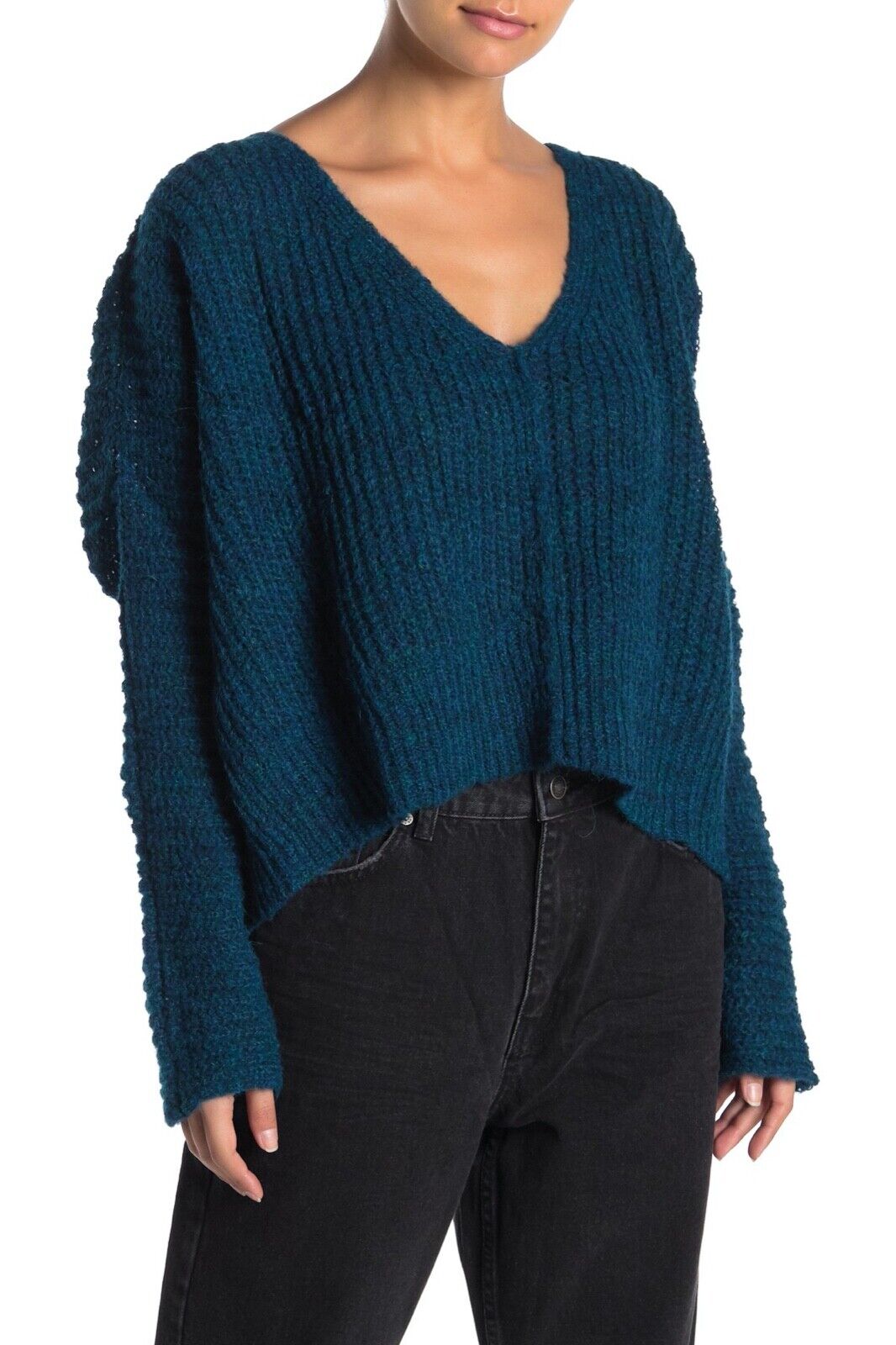 Free People Moonbeam V-Neck Alpaca Sweater