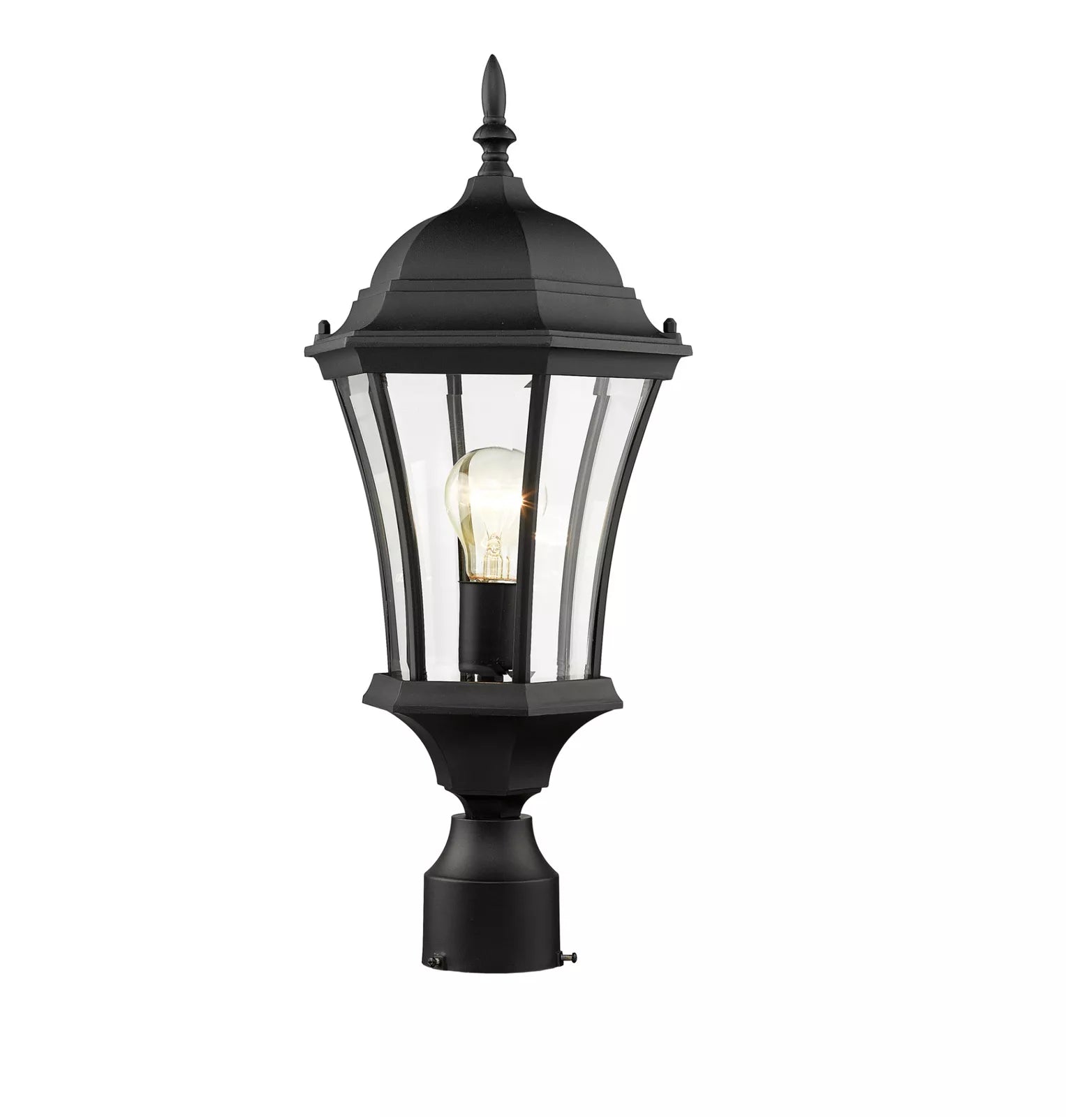 Z-Lite 522PHM-BK Wakefield Outdoor Post Light with Aluminum Frame, Black Finish