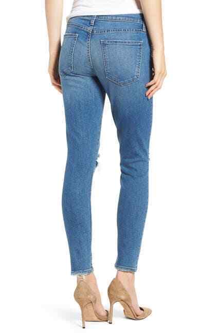 Current/Elliott Stiletto Distressed Ankle Skinny Jeans Stretch Indigo, SZ 27