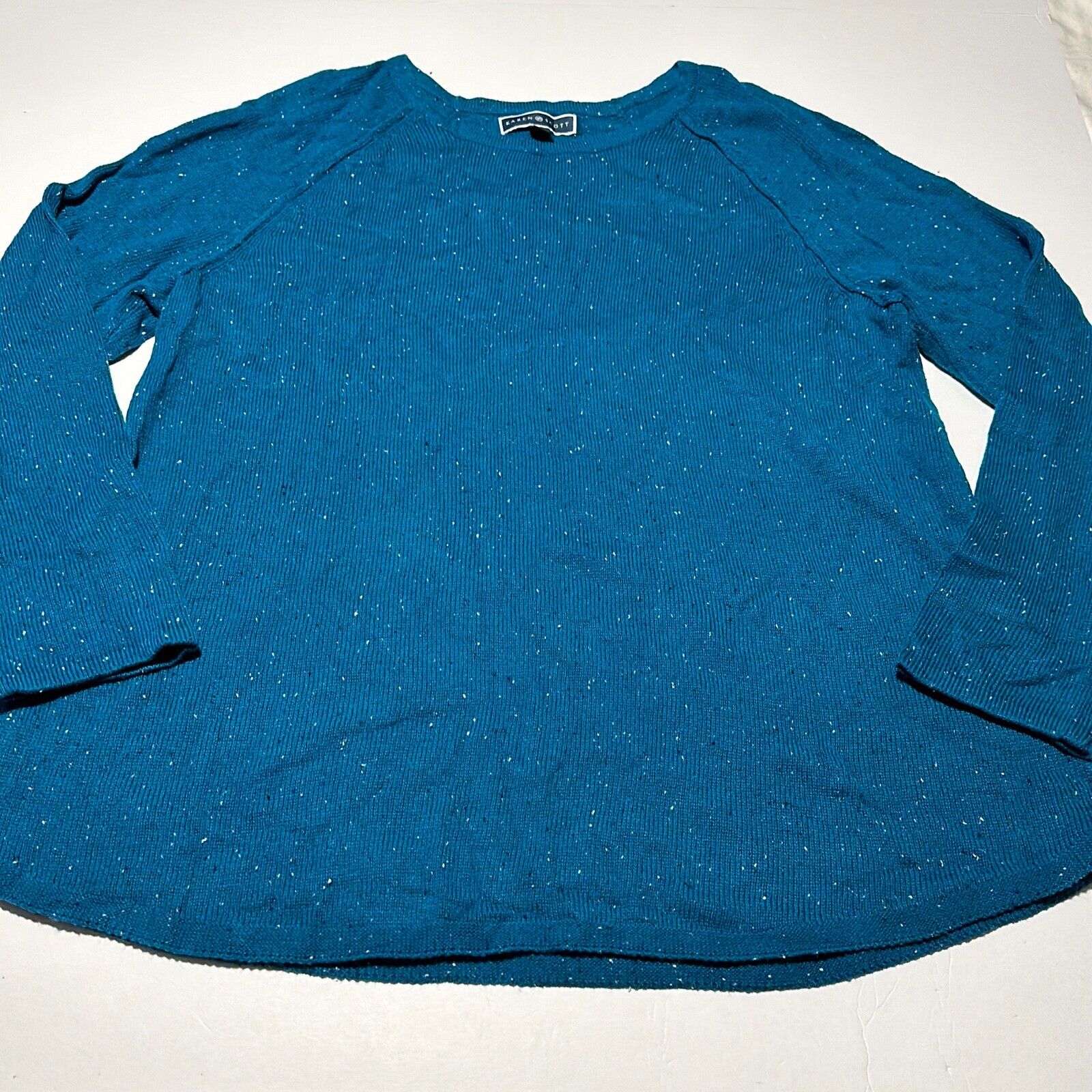 Karen Scott Crew-Neck Sweater, True Teal Combo, Medium