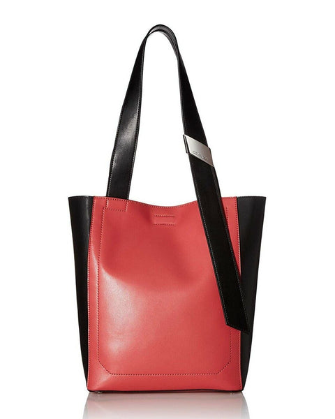 Calvin Klein Black Pink Two Tone Leather Karsyn Tote Bag