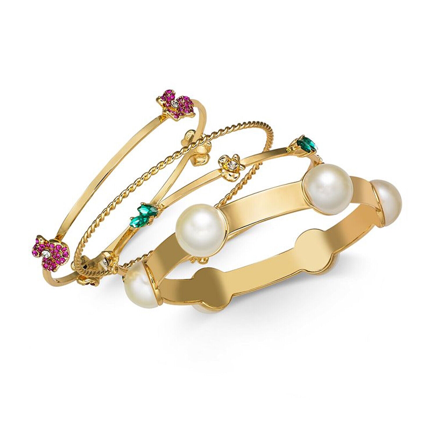 Thalia Sodi Gold-Tone 4-Pc. Set Imitation Pearl and Crystal Bangle Bracelets