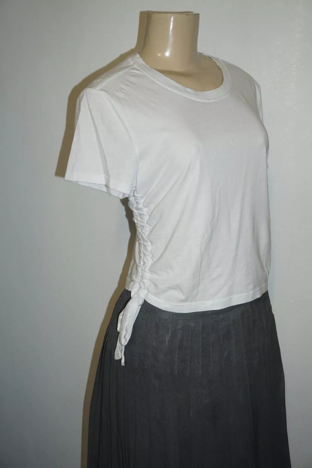 Calvin Klein Jeans Cotton Ruched Side-Tie T-Shirt, Size XL