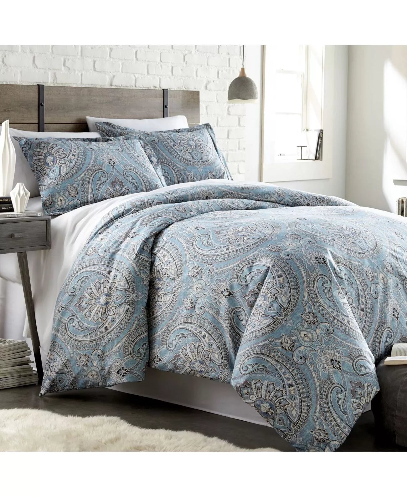 Southshore Fine Linens Melody 3-Piece Aqua Paisley Comforter Set Full