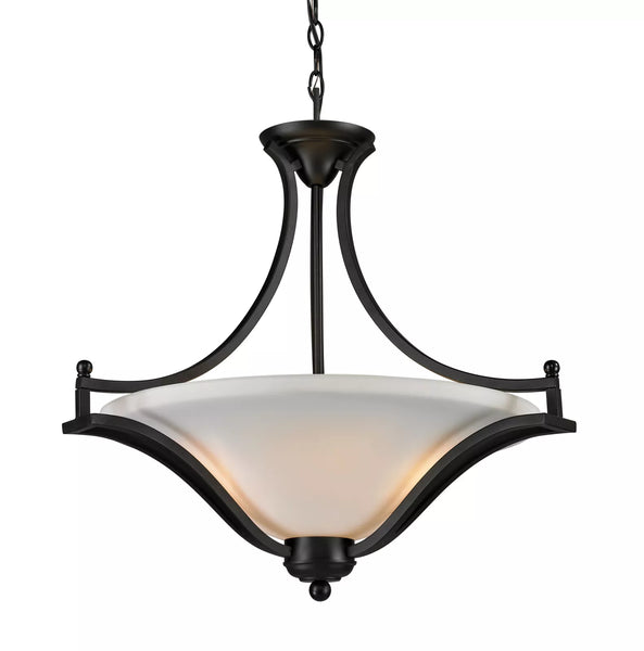 Z-Lite 703SFC-MB Lagoon Three Light Pendant, Steel Frame, Matte Black Finish