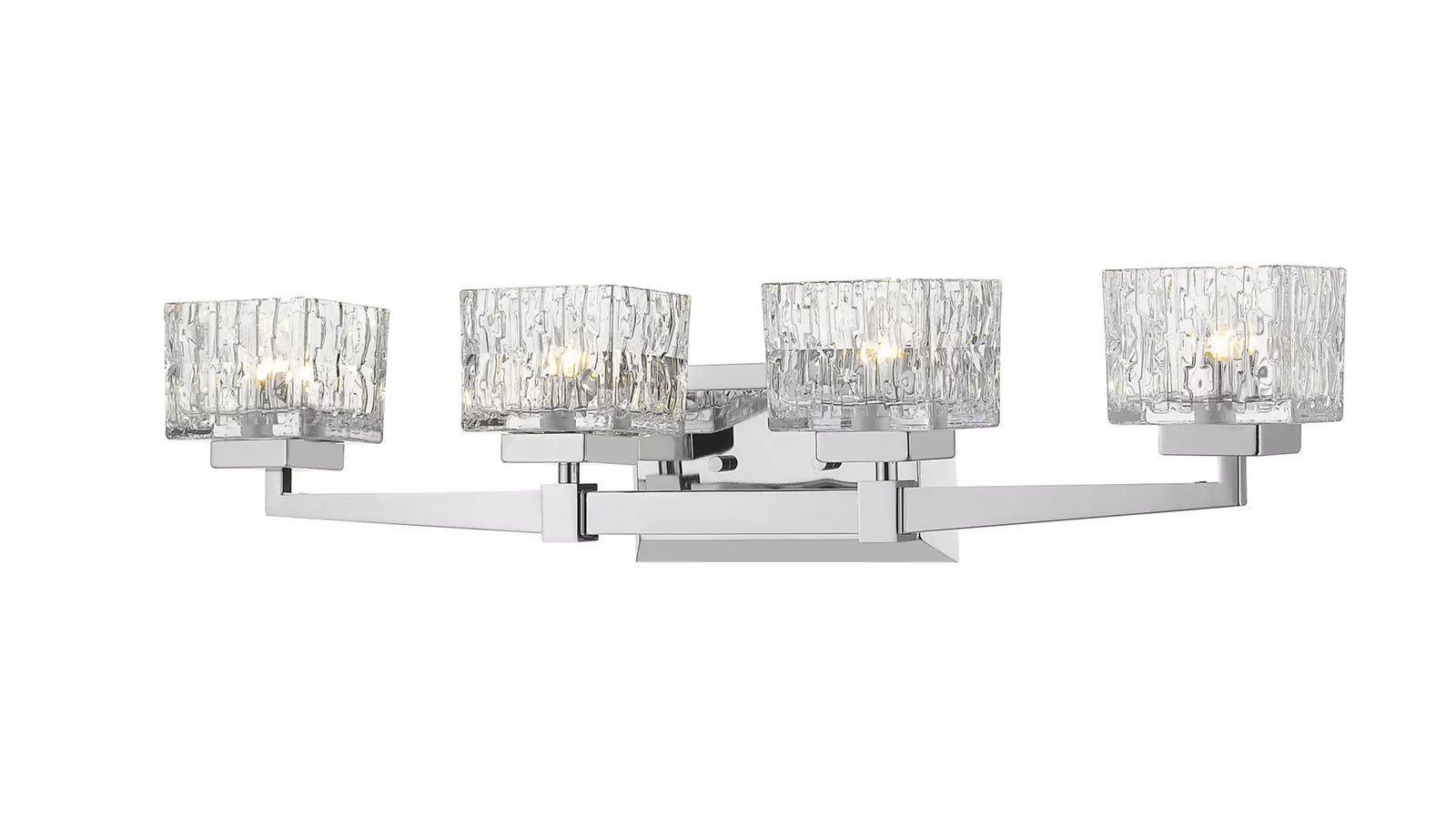 Z-Lite Rubicon 4 Light 30 Wide Vanity Light with Textured Glass Shades