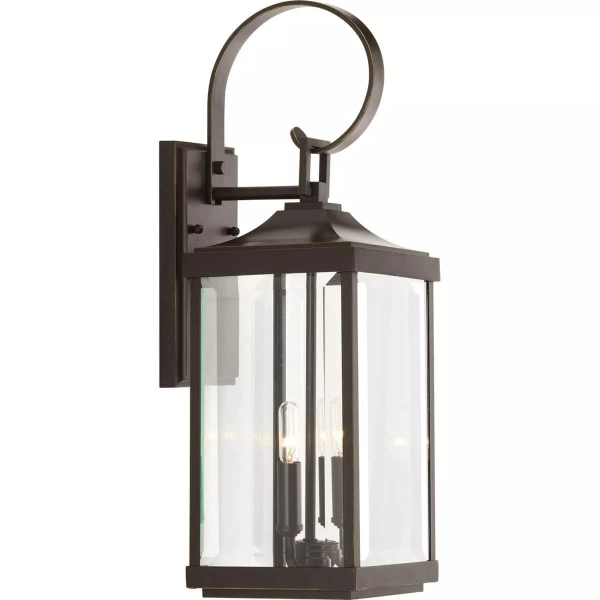 Progress Lighting 31in Three-Light Large Wall-Lantern in Antique Bronze