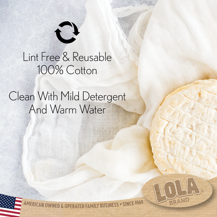 LOLA Cheesecloth, Reusable 100% Cotton Food Grade Lint-Free Fabric, 3 Sq. Yards