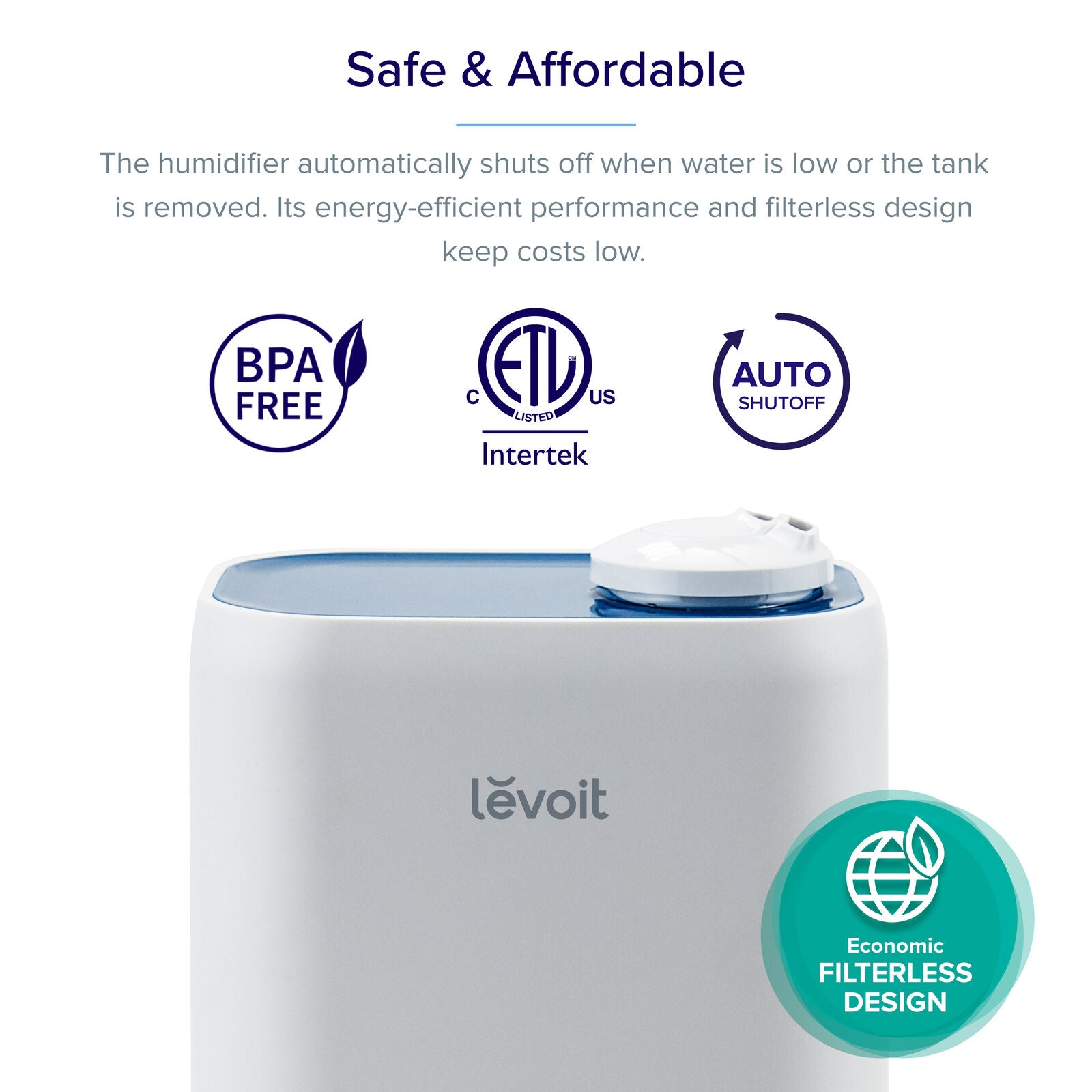 Levoit Smart Ultrasonic Humidifier Classic 200S-RBL for Room  4L for Bedroom