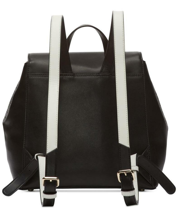 DKNY Jade Flap Black Leather Backpack