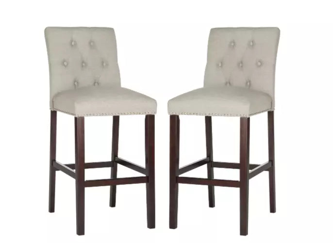 Safavieh 31.5 -Inch Norah Light Grey Barstool (Set of 2) – Light Grey 19 x 20