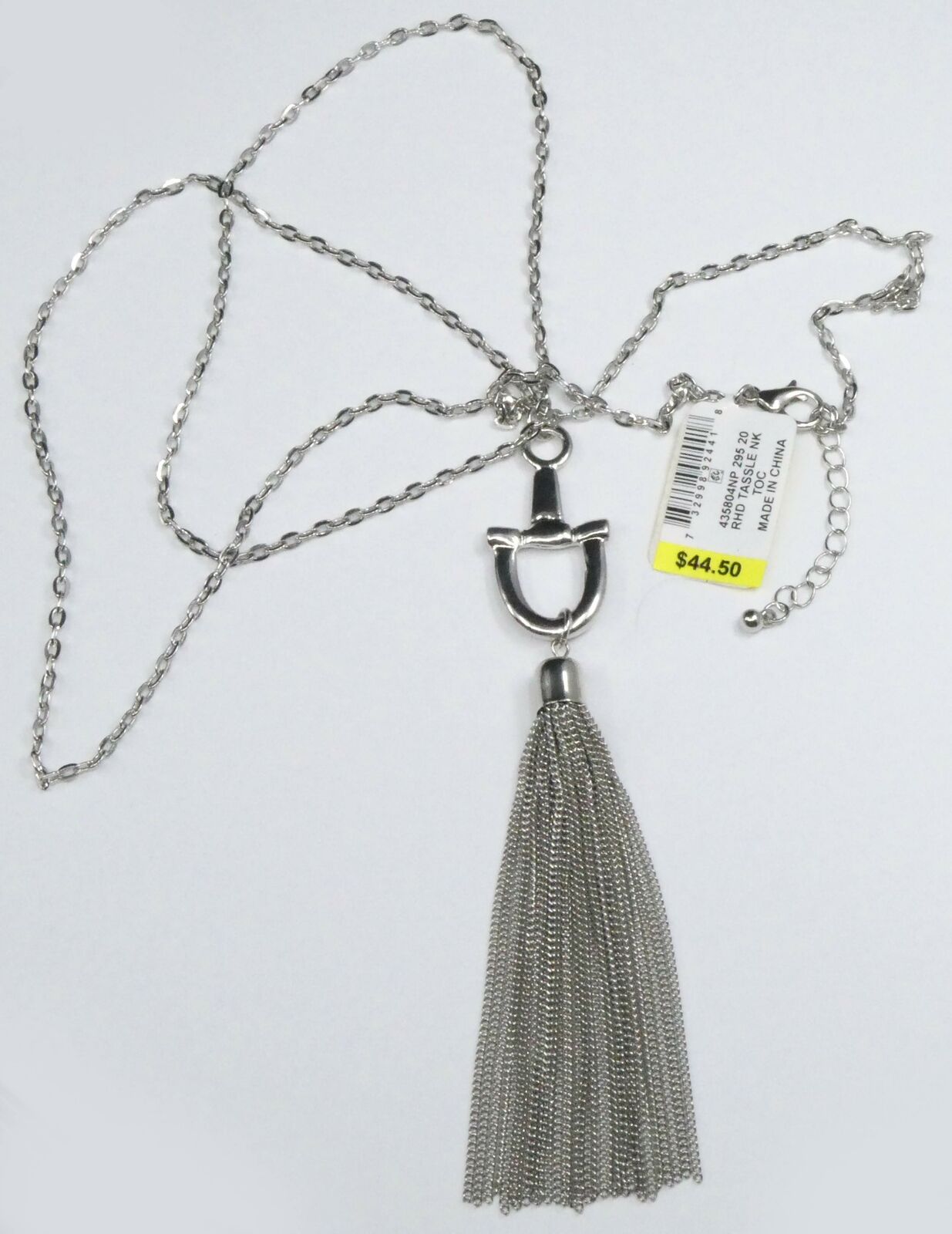 Charter Club Silver-Tone Chain Tassel Pendant Necklace