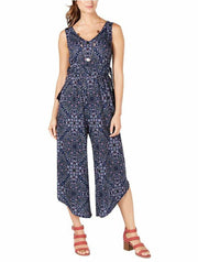 Style and Co Printed Drawstring-Waist Jumpsuit, Size XL