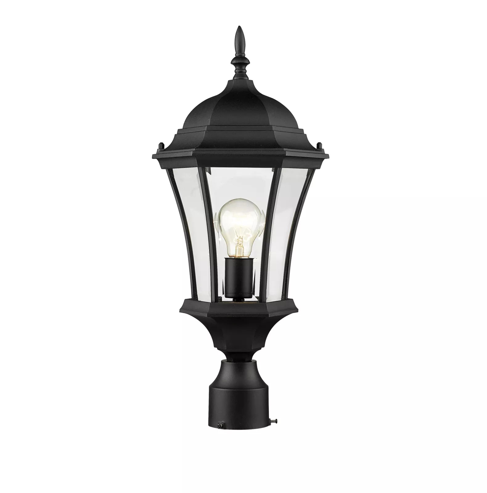 Z-Lite 522PHM-BK Wakefield Outdoor Post Light with Aluminum Frame, Black Finish