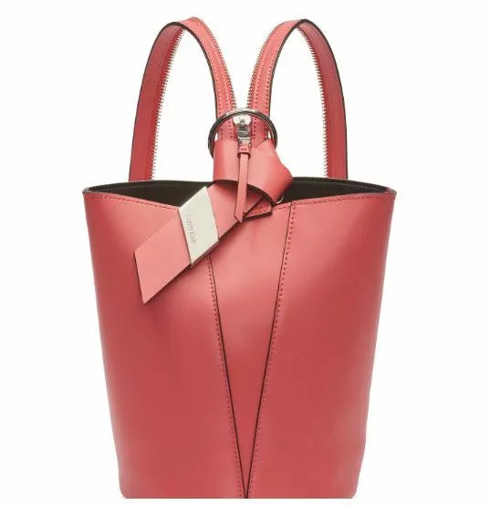 calvin klein red leather backpack Calvin Klein Karsyn Leather Convertible Hobo Backpack