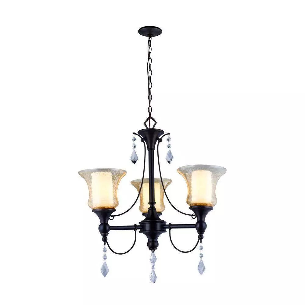 World Imports Ethelyn Collection 3-Light Oil-Rubbed Bronze Chandelier