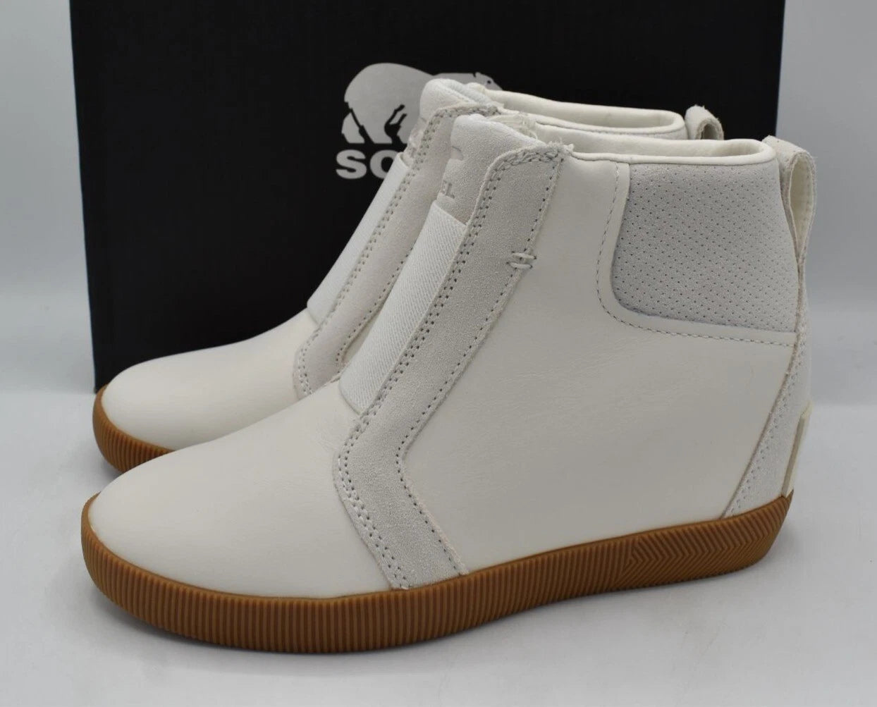 SOREL Out N About Pull-on Wedge Womens Shoes Sea Salt/Gum 2 : 8.5