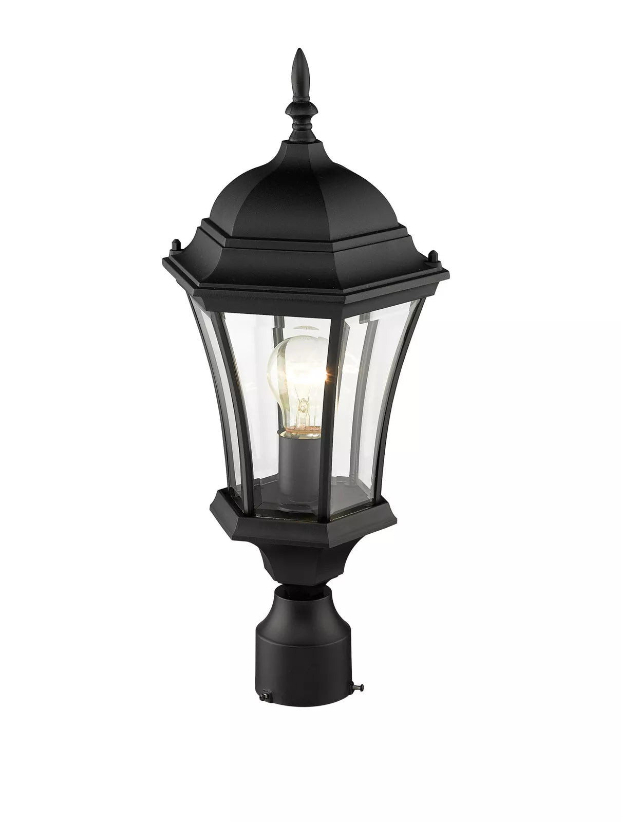 Z-Lite 522PHM-BK Wakefield Outdoor Post Light with Aluminum Frame, Black Finish