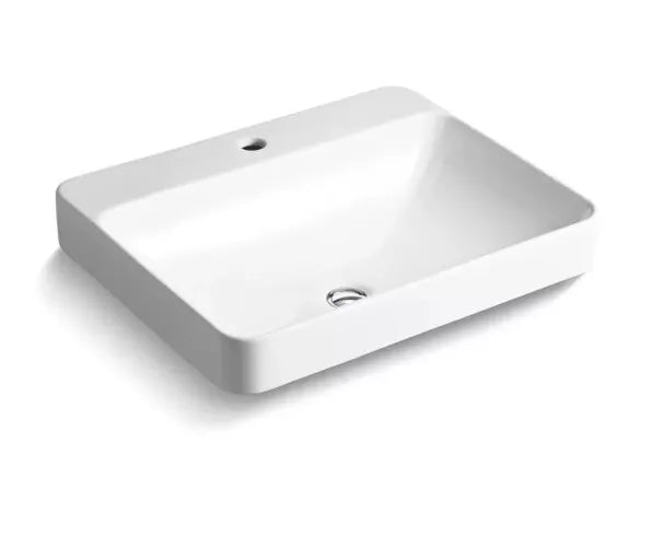 Kohler K-2660-1-0 Vitreous China Above Counter Rectangular Bathroom Sink, 25.512