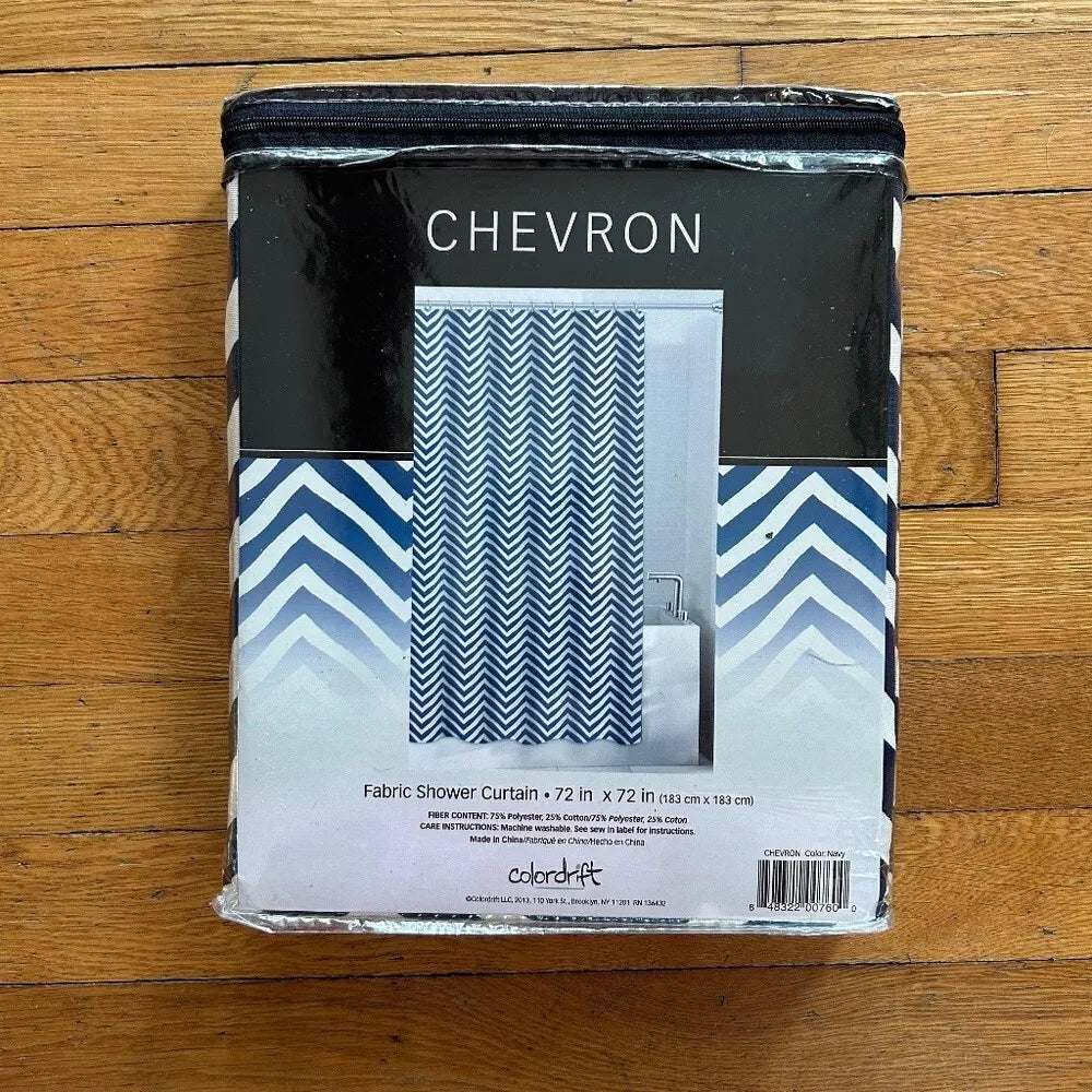 Colordrift Fabric Shower Curtain Chevron Pattern 72 X 72