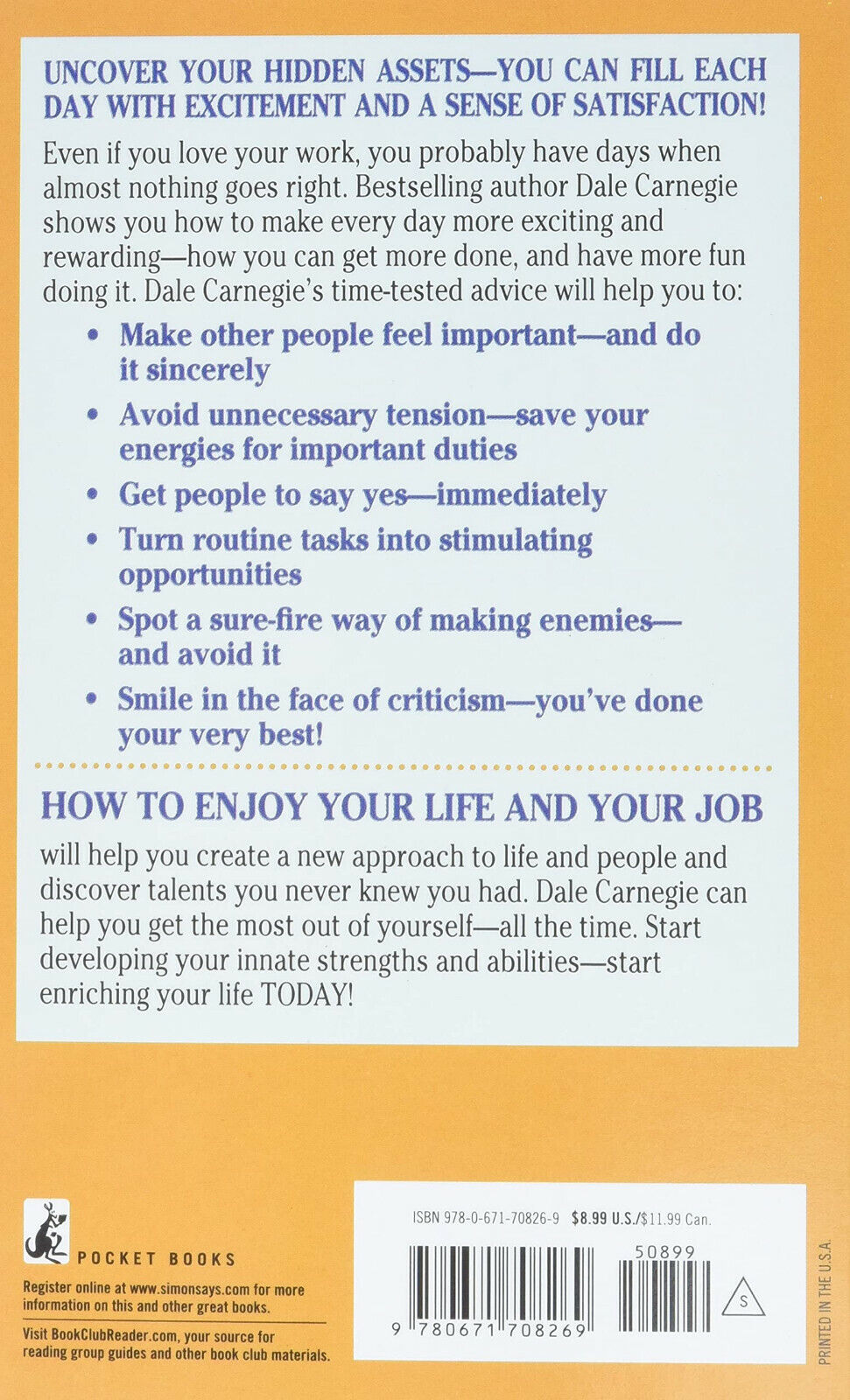 How To Enjoy Your Life And Your Job Mass Market Paperback